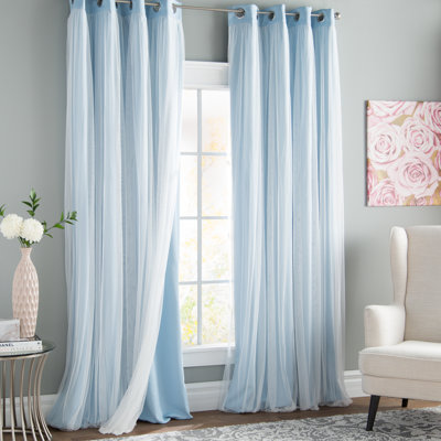 Modern Blue Curtains Drapes Allmodern